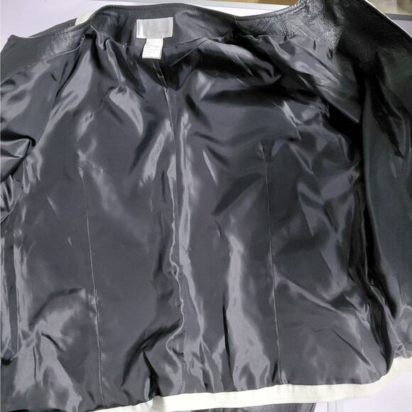 Vintage Y2K Retro Women's Leather Jacket Size 14 Black Moto Biker Chic Spiegel - Picture 11 of 11